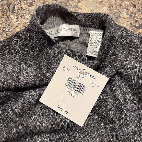 NWT Sweater Wool Angora Cashmere Old Money Quiet Luxury Snake Minimalist Large - Picture 3 of 4